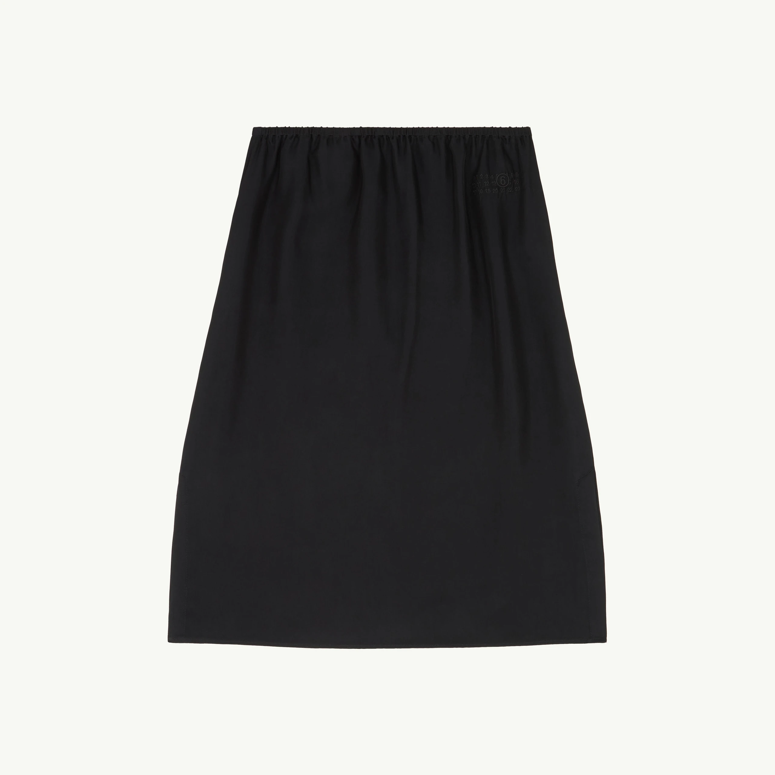 MM6 Maison Margiela Satin Midi Skirt in Black MM6 Maison Margiela Satin Midi Skirt in Black | Midi Skirts | Coveti