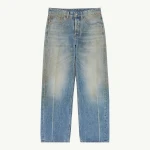 MM6 Maison Margiela Seam-Print Straight-Leg Jeans in Blue | Denim | Coveti