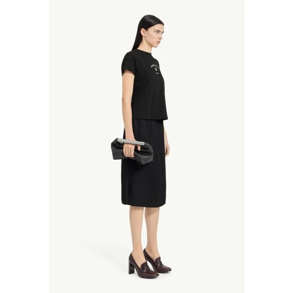 MM6 Maison Margiela Signature Jersey T-Shirt in Black, view 3 | T-shirts | Coveti