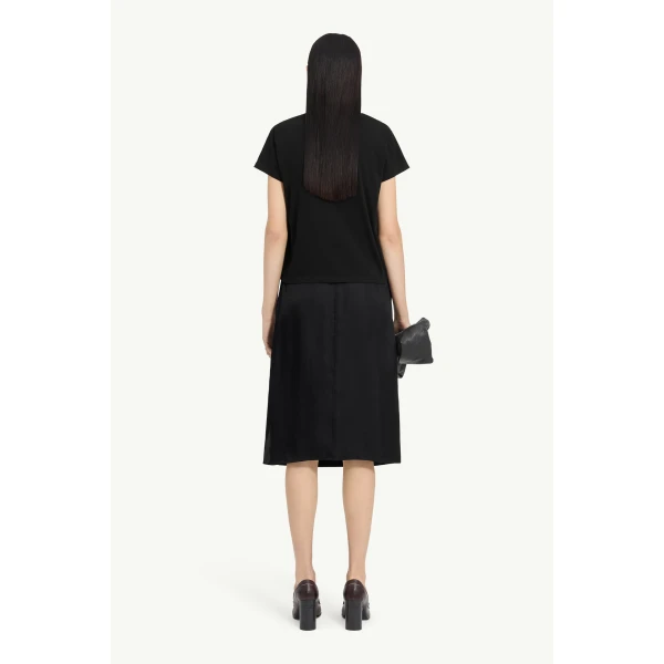 MM6 Maison Margiela Signature Jersey T-Shirt in Black, view 4 | T-shirts | Coveti