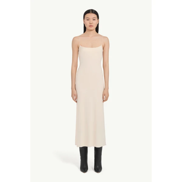 MM6 Maison Margiela Slip Dress in White, view 2 | Maxi Dresses | Coveti