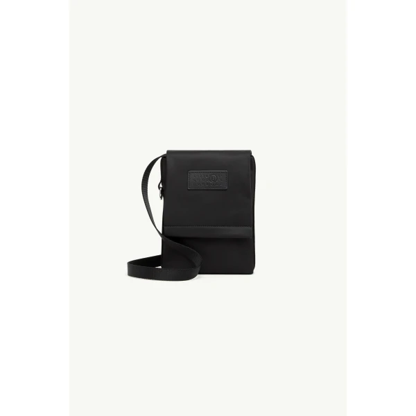 MM6 Maison Margiela Small Nylon Crossbody Bag in Black, view 2 | Shoulder & Crossbody Bags | Coveti