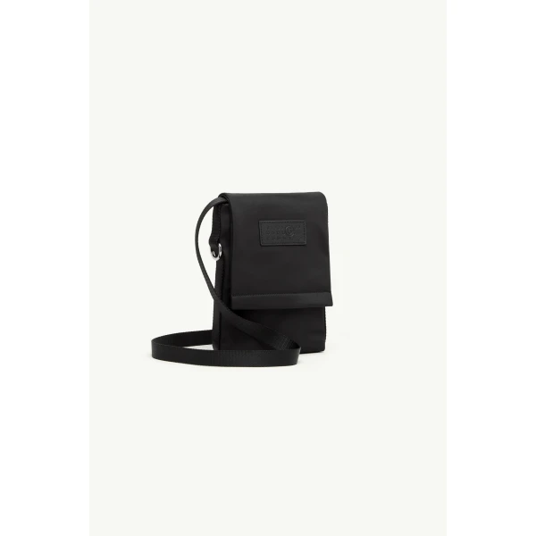 MM6 Maison Margiela Small Nylon Crossbody Bag in Black, view 3 | Shoulder & Crossbody Bags | Coveti