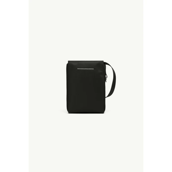 MM6 Maison Margiela Small Nylon Crossbody Bag in Black, view 4 | Shoulder & Crossbody Bags | Coveti