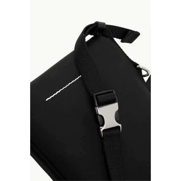MM6 Maison Margiela Small Nylon Crossbody Bag in Black, view 5 | Shoulder & Crossbody Bags | Coveti