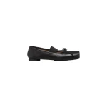 MM6 Maison Margiela Square-Toe Leather Ballet Flats in Black | Flats | Coveti