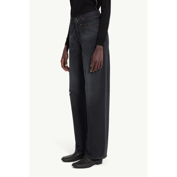 MM6 Maison Margiela Straight-Leg Jeans in Dark Blue, view 5 | Denim | Coveti