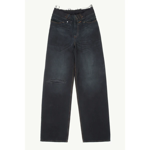 MM6 Maison Margiela Straight-Leg Jeans in Dark Blue, view 6 | Denim | Coveti
