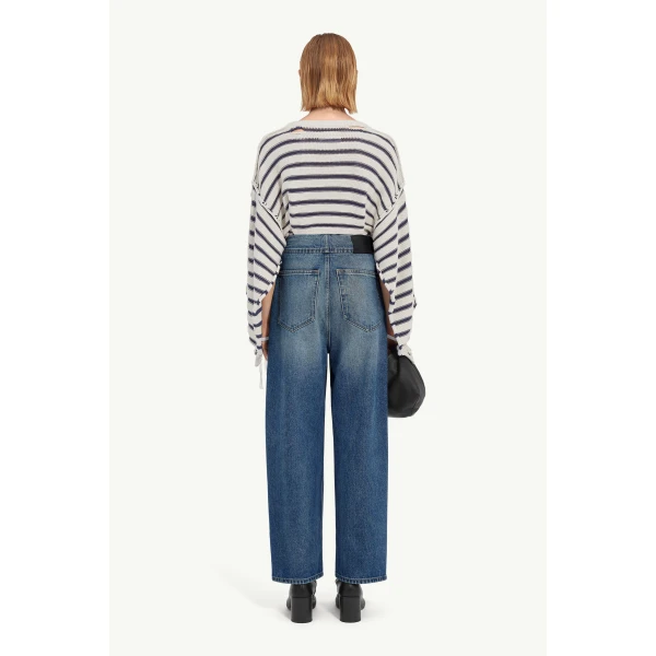 MM6 Maison Margiela Straight Leg Jeans in Light Blue, view 4 | Denim | Coveti