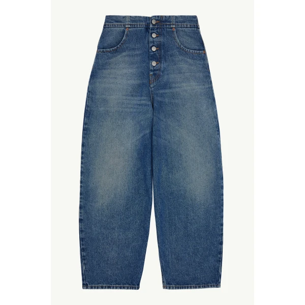 MM6 Maison Margiela Straight Leg Jeans in Light Blue, view 6 | Denim | Coveti