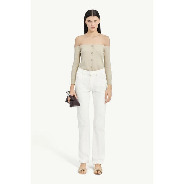 MM6 Maison Margiela Straight-Leg Jeans in White, view 2 | Denim | Coveti