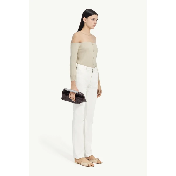 MM6 Maison Margiela Straight-Leg Jeans in White, view 3 | Denim | Coveti