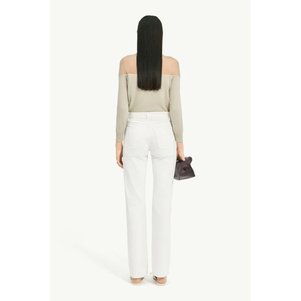 MM6 Maison Margiela Straight-Leg Jeans in White, view 4 | Denim | Coveti