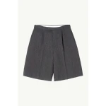 MM6 Maison Margiela Striped Wool Blend Tailored Shorts in Grey | Shorts | Coveti