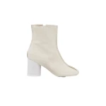 MM6 Maison Margiela Suede Anatomic Stitch Toe Ankle Boots in Alabaster | Boots | Coveti