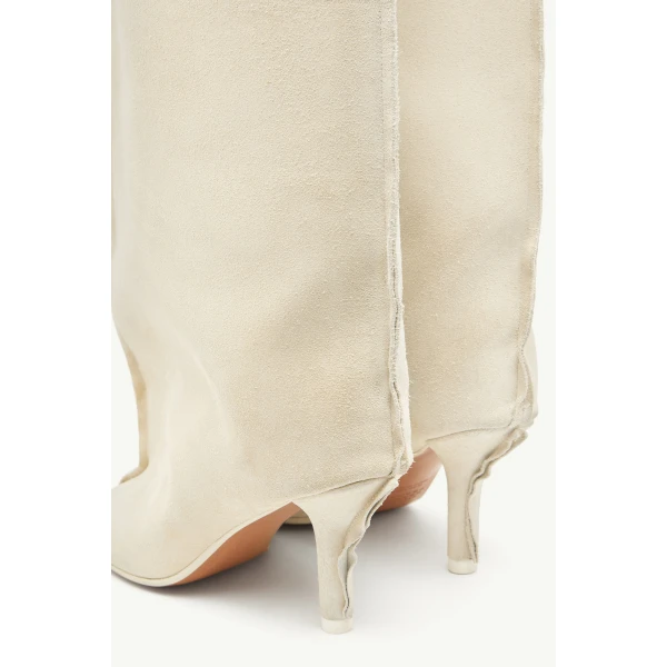 MM6 Maison Margiela Suede Anatomic Tube Boots in Pink Beige, view 6 | Boots | Coveti