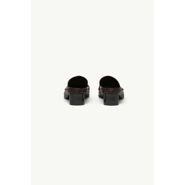 MM6 Maison Margiela Swing Toe Leather Loafer in Brown, view 4 | Loafers | Coveti