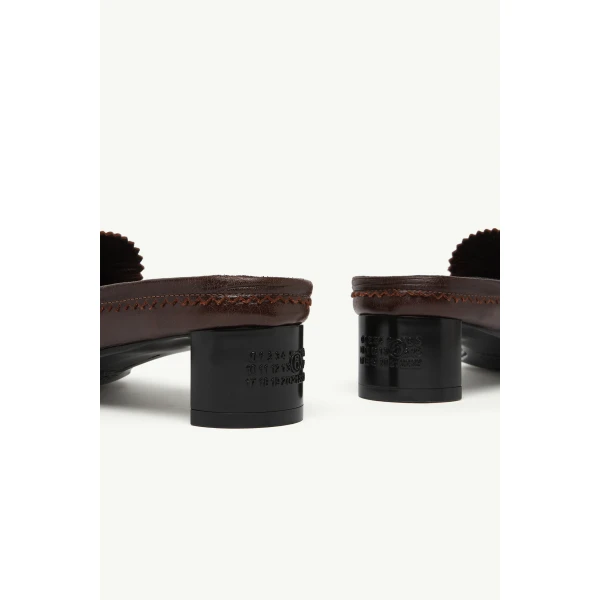 MM6 Maison Margiela Swing Toe Leather Loafer in Brown, view 6 | Loafers | Coveti