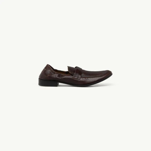 Swing-Toe Leather Loafers in Brown
