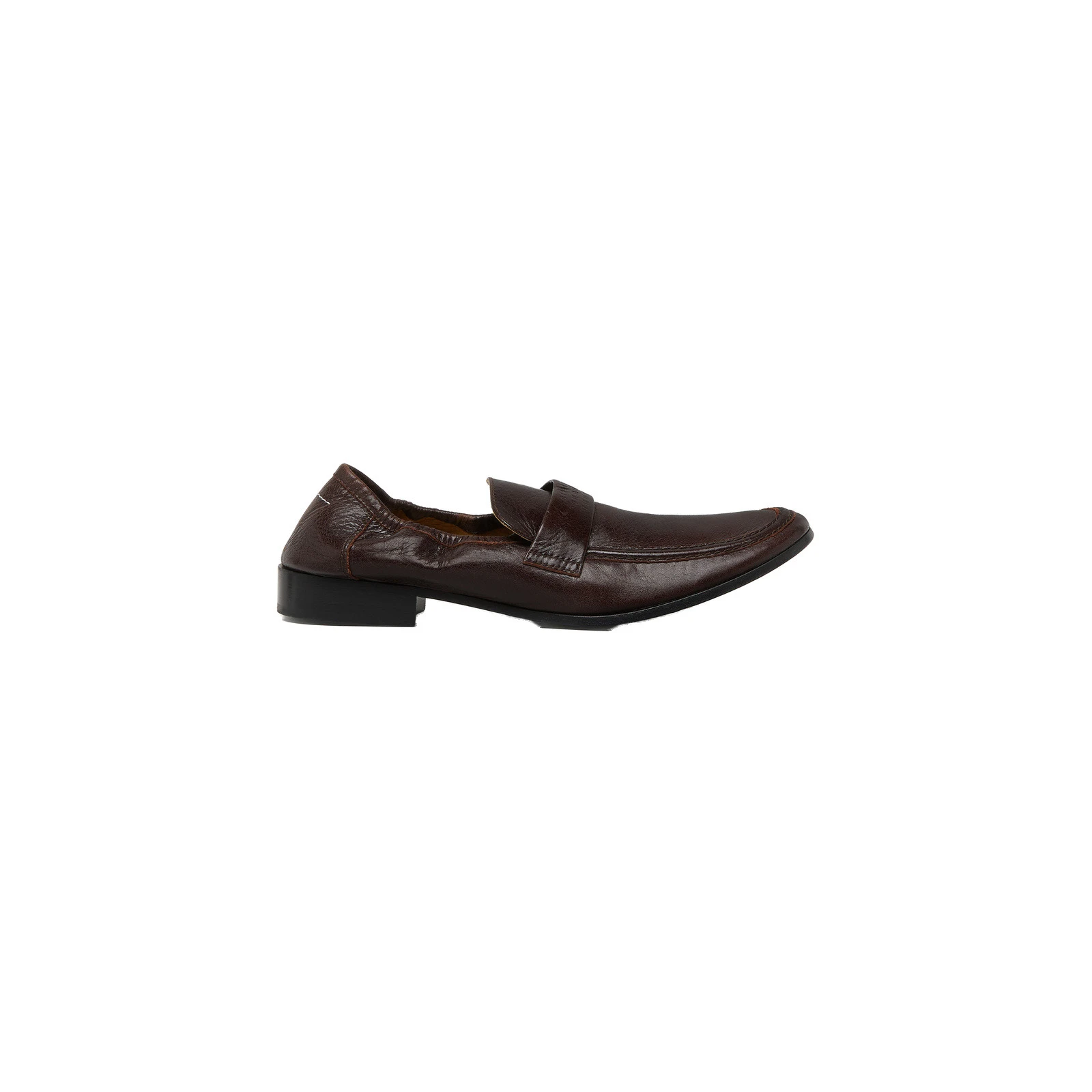 MM6 Maison Margiela Swing-Toe Leather Loafers in Brown MM6 Maison Margiela Swing-Toe Leather Loafers in Brown | Loafers | Coveti