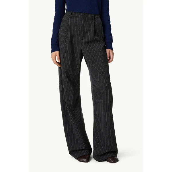 MM6 Maison Margiela Tailored Trousers in Black Pinstripe, view 5 | Tailored pants | Coveti