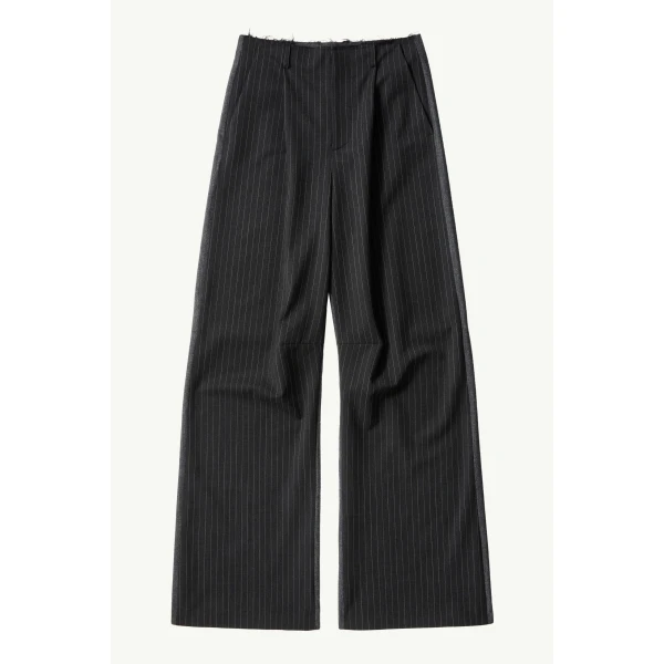 MM6 Maison Margiela Tailored Trousers in Black Pinstripe, view 6 | Tailored pants | Coveti