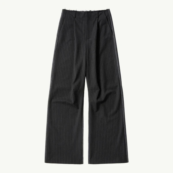 Tailored Trousers in Black Pinstripe