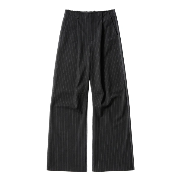 MM6 Maison Margiela Tailored Trousers in Black Pinstripe | Tailored pants | Coveti