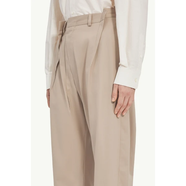 MM6 Maison Margiela Tapered Leg Trousers in Sand, view 5 | Tailored pants | Coveti