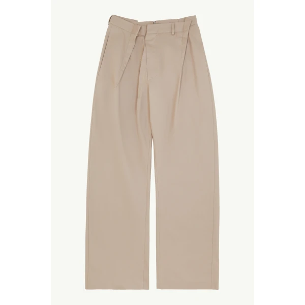 MM6 Maison Margiela Tapered Leg Trousers in Sand, view 6 | Tailored pants | Coveti