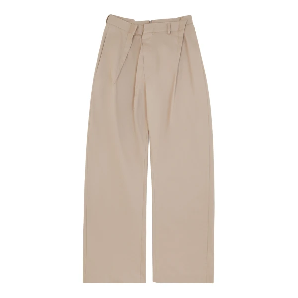 MM6 Maison Margiela Tapered Leg Trousers in Sand | Tailored pants | Coveti