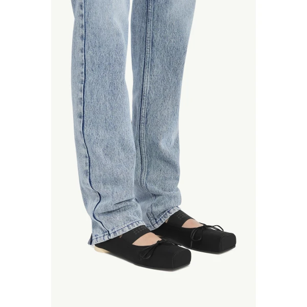 MM6 Maison Margiela Textile Ballet Flats in Black, view 6 | Flats | Coveti