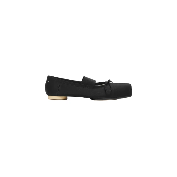 MM6 Maison Margiela Textile Ballet Flats in Black | Flats | Coveti