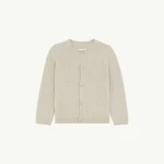MM6 Maison Margiela Textured Knit Cardigan in Pink Beige | Cardigan | Coveti