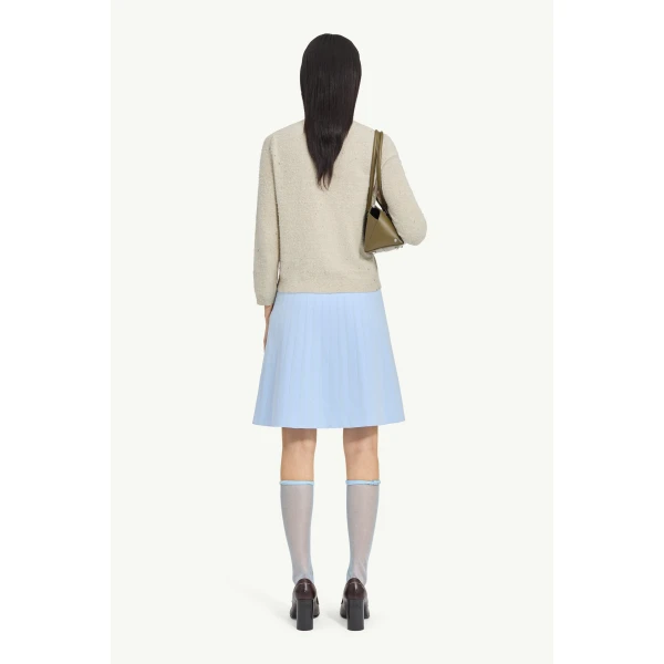 MM6 Maison Margiela Textured Knit Cardigan in Pink Beige, view 4 | Cardigan | Coveti