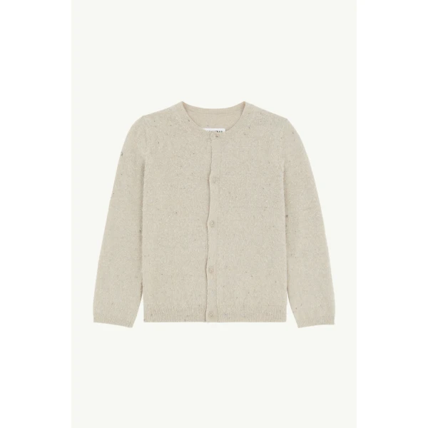 MM6 Maison Margiela Textured Knit Cardigan in Pink Beige, view 6 | Cardigan | Coveti