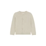 MM6 Maison Margiela Textured Knit Cardigan in Pink Beige | Cardigan | Coveti