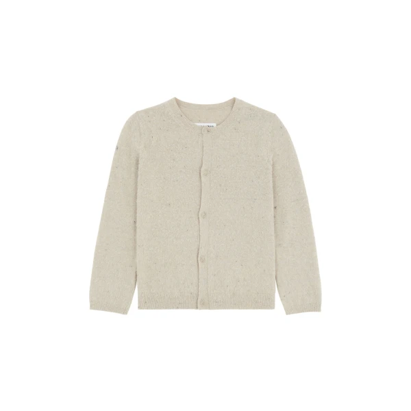 Textured Knit Cardigan in Pink Beige