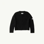 MM6 Maison Margiela Textured Knit Crew Neck Jumper in Black | Sweaters | Coveti