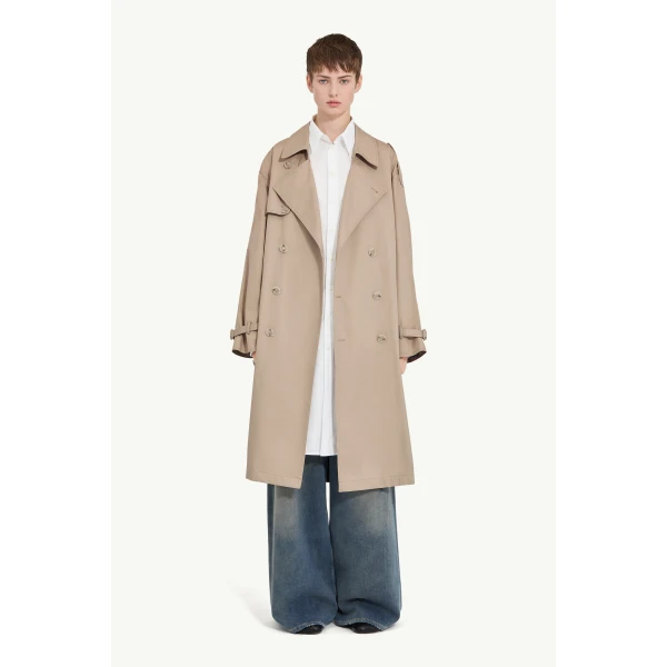 MM6 Maison Margiela Twist Trench Coat in Sand, view 2 | Trench Coat | Coveti