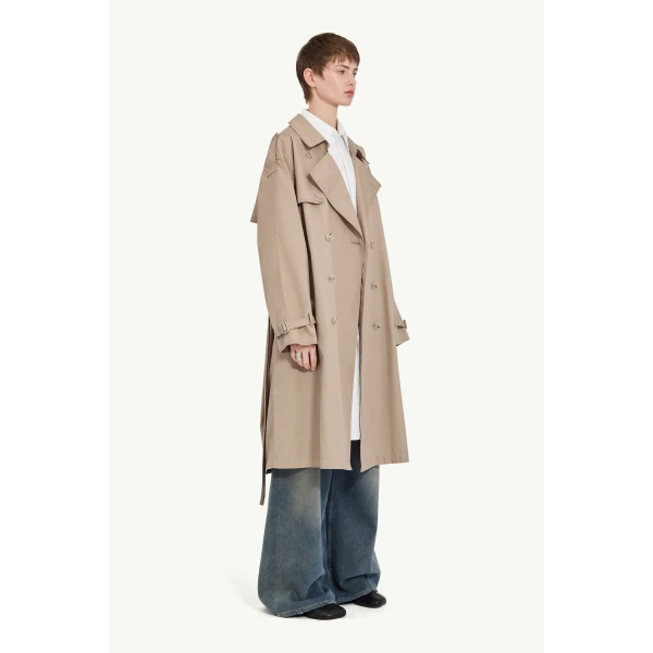 MM6 Maison Margiela Twist Trench Coat in Sand, view 3 | Trench Coat | Coveti