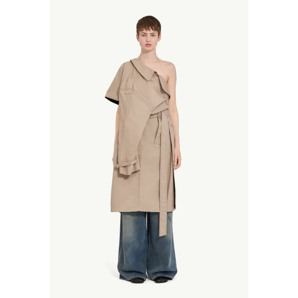 MM6 Maison Margiela Twist Trench Coat in Sand, view 6 | Trench Coat | Coveti
