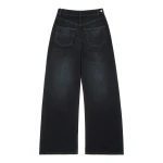 MM6 Maison Margiela Twisted-Seam Wide-Leg Jeans in Dark Blue | Denim | Coveti