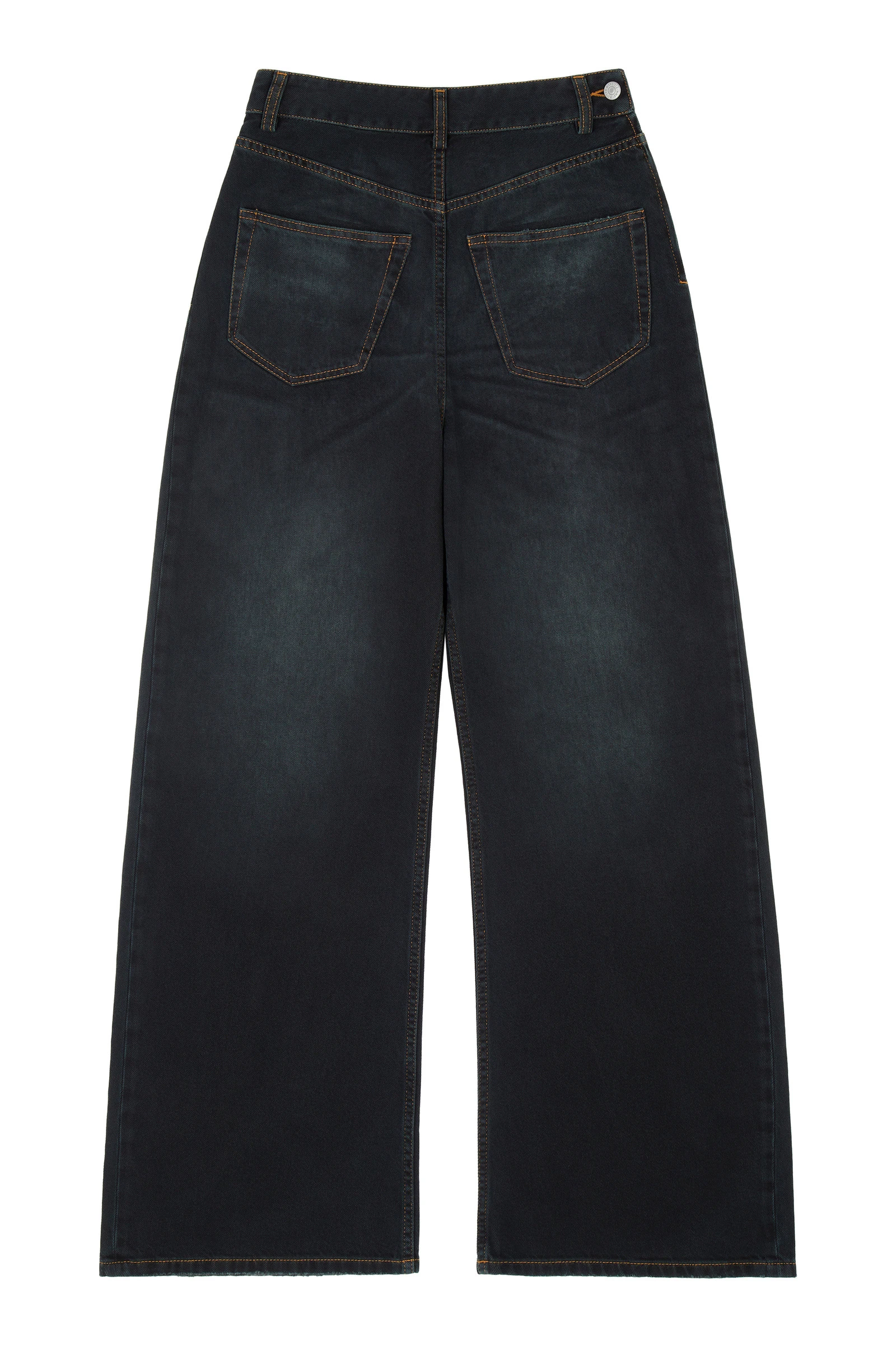 MM6 Maison Margiela Twisted-Seam Wide-Leg Jeans in Dark Blue MM6 Maison Margiela Twisted-Seam Wide-Leg Jeans in Dark Blue | Denim | Coveti
