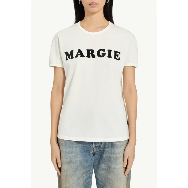 MM6 Maison Margiela Vintage Jersey T-Shirt in White, view 5 | T-shirts | Coveti