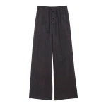 MM6 Maison Margiela Viscose Blend Jacquard Trousers in Black | Tailored pants | Coveti