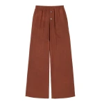 MM6 Maison Margiela Viscose Blend Jacquard Trousers in Light Brown | Tailored pants | Coveti