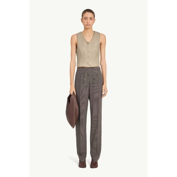 MM6 Maison Margiela Waistcoat in Beige and White, view 2 | Vests | Coveti