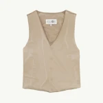 MM6 Maison Margiela Waistcoat in Beige and White MM6 Maison Margiela Waistcoat in Beige and White | Vests | Coveti