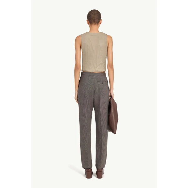 MM6 Maison Margiela Waistcoat in Beige and White, view 4 | Vests | Coveti